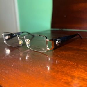 Authentic gold & brown Versace frames w/clear lenses (unisex)